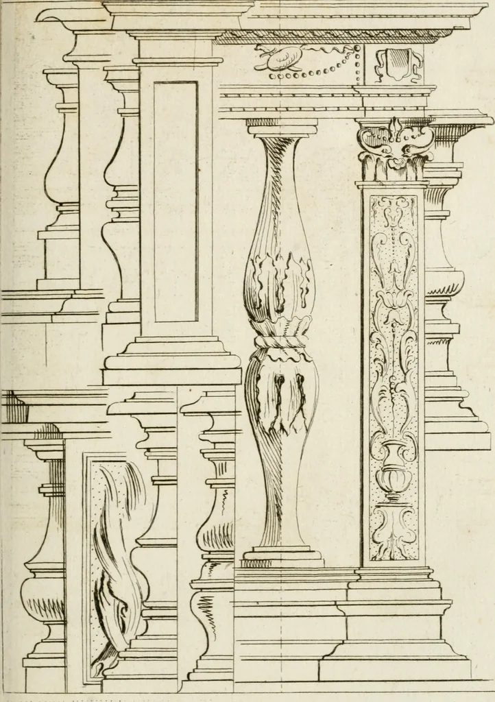 An illustration from Livre de fragments d'architectures, recüeilis et dessinés à Rome d'après les plus beaux monuments, 1720, leaf 100