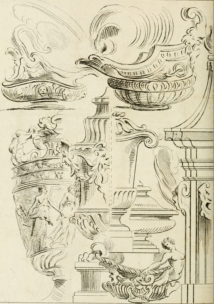 An illustration from Livre de fragments d'architectures, recüeilis et dessinés à Rome d'après les plus beaux monuments, 1720, leaf 103