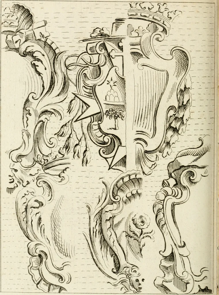 An illustration from Livre de fragments d'architectures, recüeilis et dessinés à Rome d'après les plus beaux monuments, 1720, leaf 105