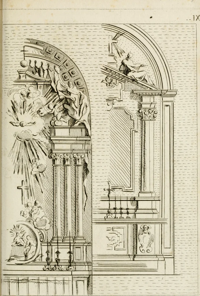 An illustration from Livre de fragments d'architectures, recüeilis et dessinés à Rome d'après les plus beaux monuments, 1720, leaf 106
