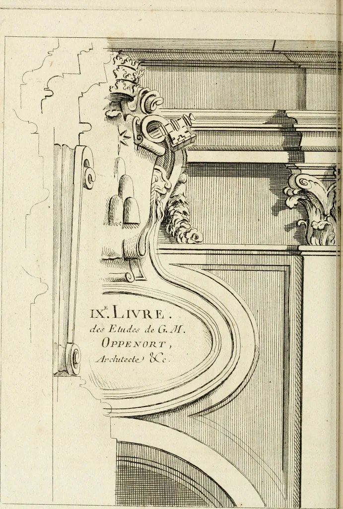 An illustration from Livre de fragments d'architectures, recüeilis et dessinés à Rome d'après les plus beaux monuments, 1720, leaf 107
