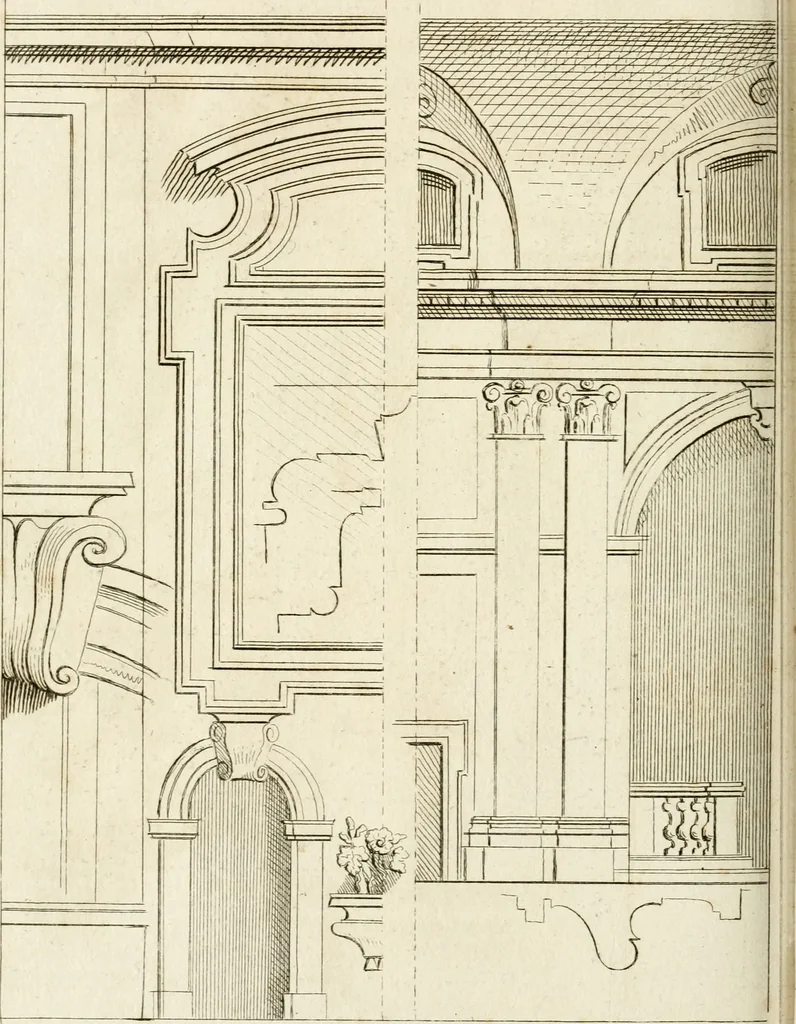 An illustration from Livre de fragments d'architectures, recüeilis et dessinés à Rome d'après les plus beaux monuments, 1720, leaf 113