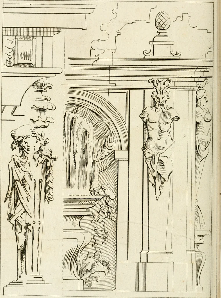 An illustration from Livre de fragments d'architectures, recüeilis et dessinés à Rome d'après les plus beaux monuments, 1720, leaf 115