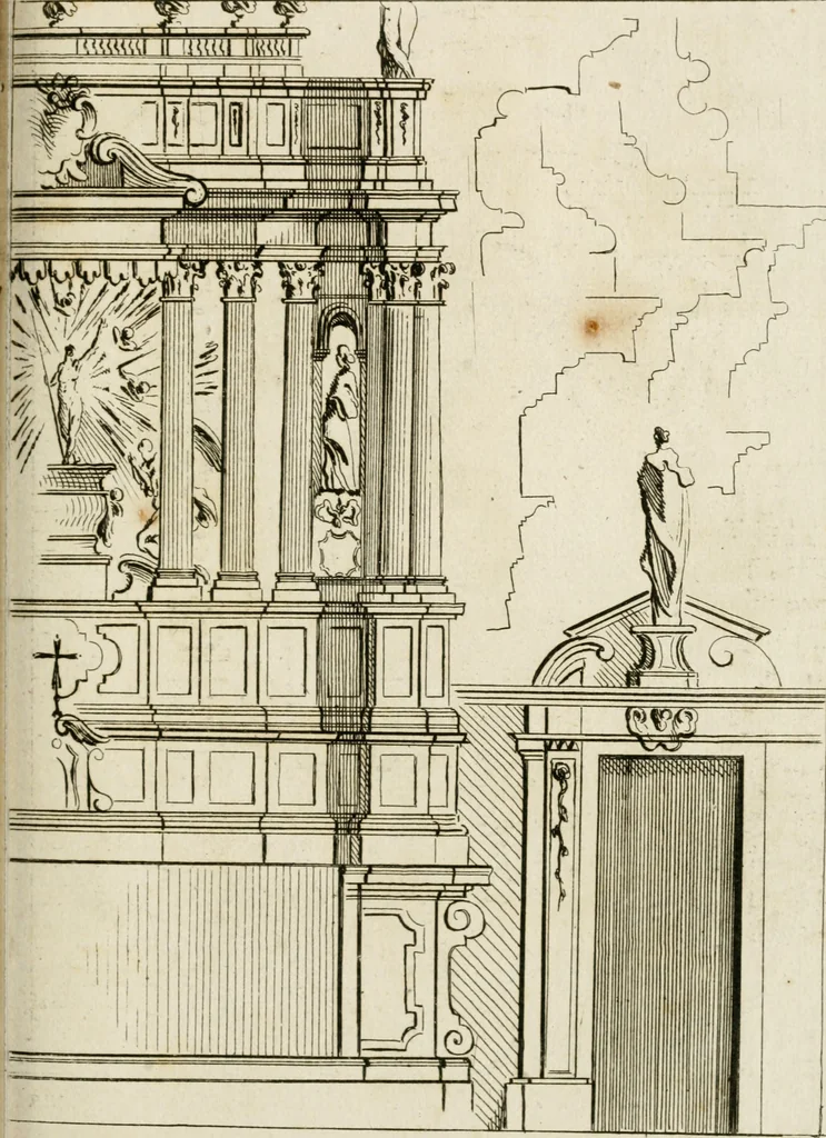 An illustration from Livre de fragments d'architectures, recüeilis et dessinés à Rome d'après les plus beaux monuments, 1720, leaf 120