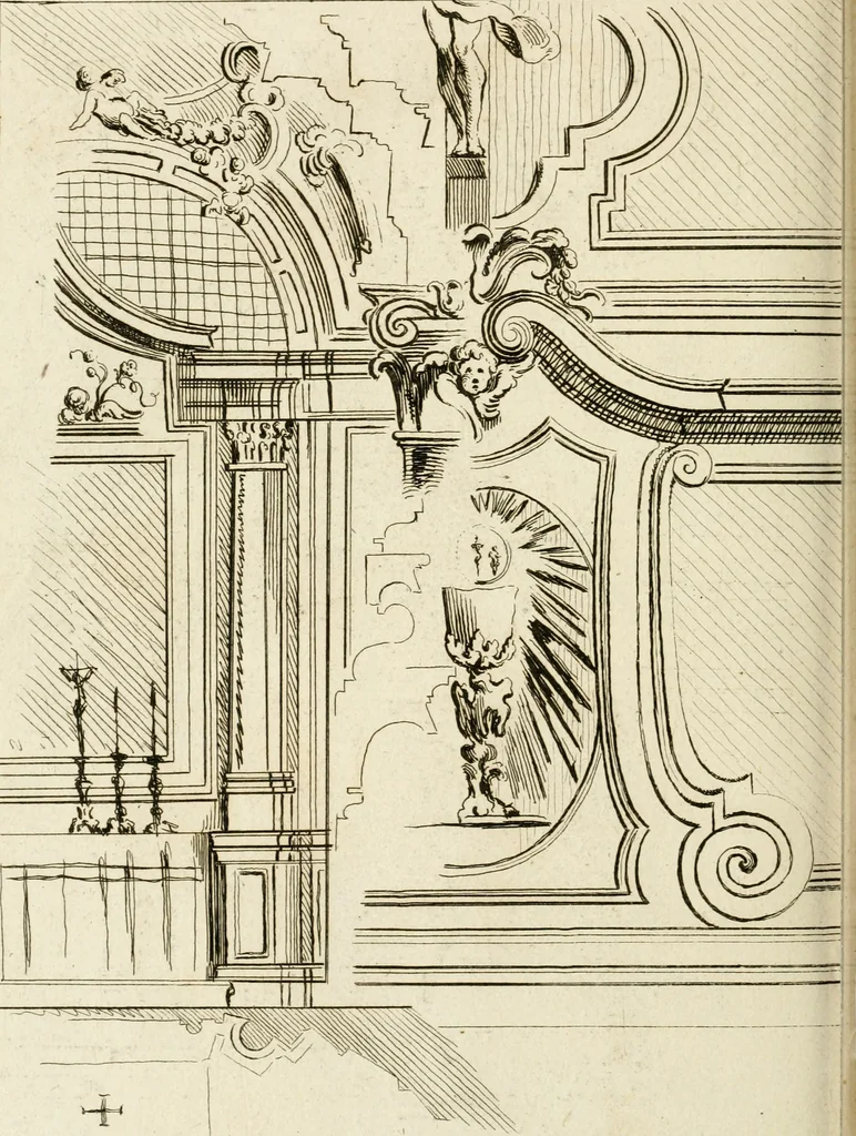 An illustration from Livre de fragments d'architectures, recüeilis et dessinés à Rome d'après les plus beaux monuments, 1720, leaf 123