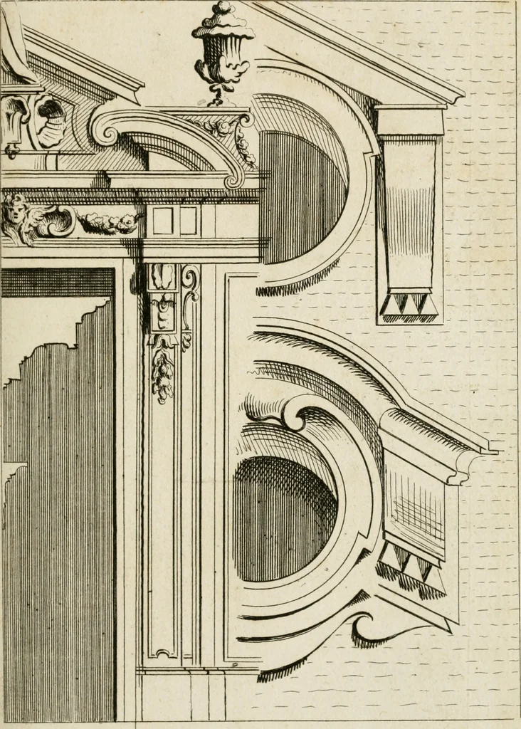 An illustration from Livre de fragments d'architectures, recüeilis et dessinés à Rome d'après les plus beaux monuments, 1720, leaf 132
