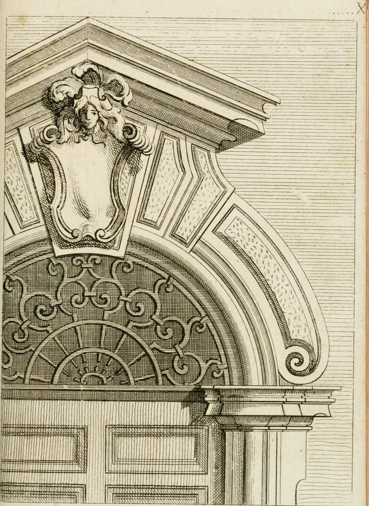An illustration from Livre de fragments d'architectures, recüeilis et dessinés à Rome d'après les plus beaux monuments, 1720, leaf 136