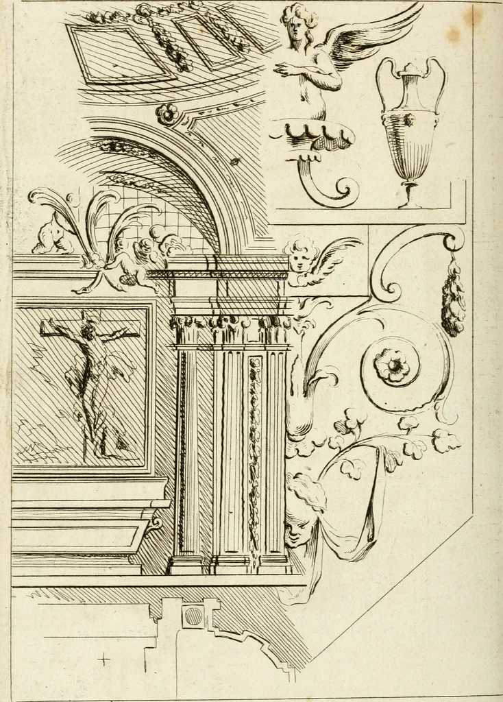 An illustration from Livre de fragments d'architectures, recüeilis et dessinés à Rome d'après les plus beaux monuments, 1720, leaf 139