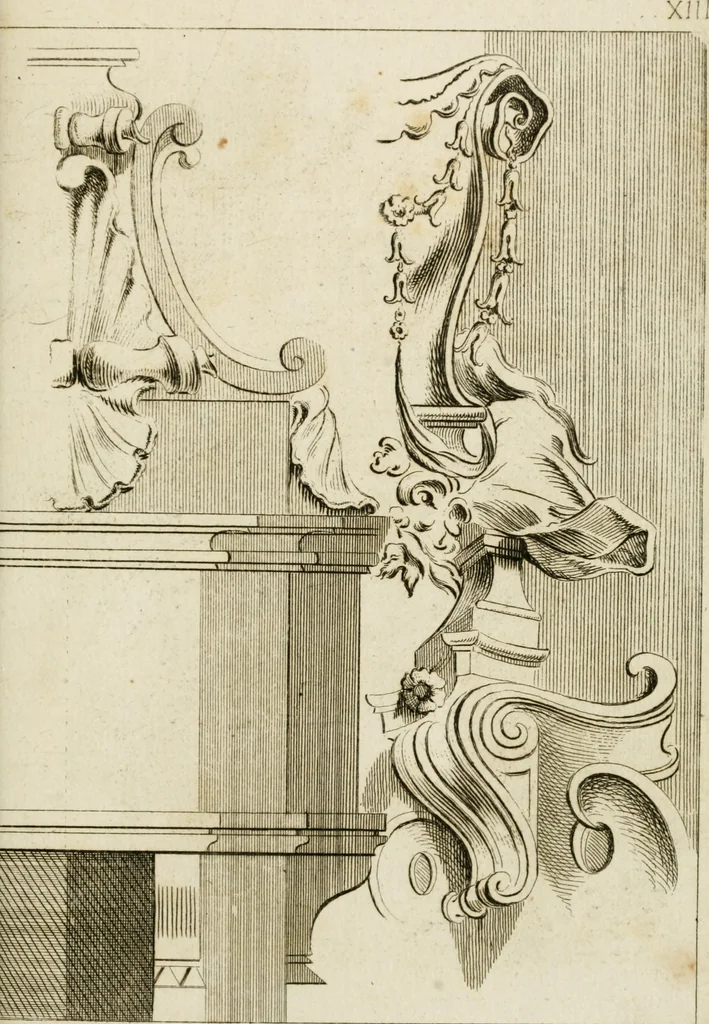 An illustration from Livre de fragments d'architectures, recüeilis et dessinés à Rome d'après les plus beaux monuments, 1720, leaf 154