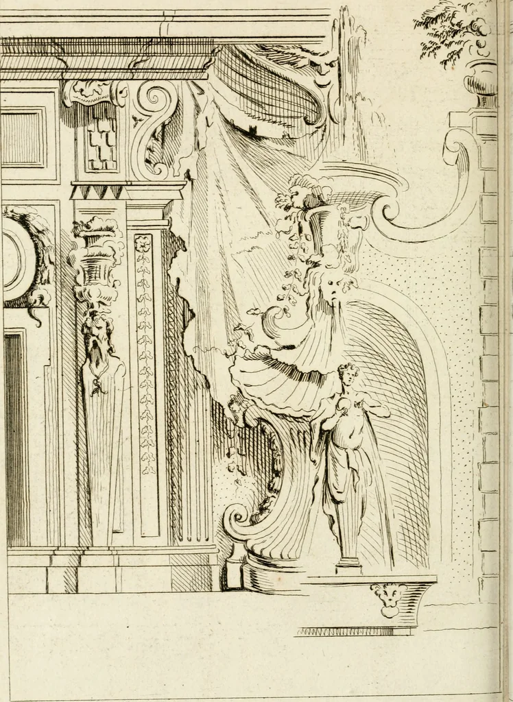 An illustration from Livre de fragments d'architectures, recüeilis et dessinés à Rome d'après les plus beaux monuments, 1720, leaf 161