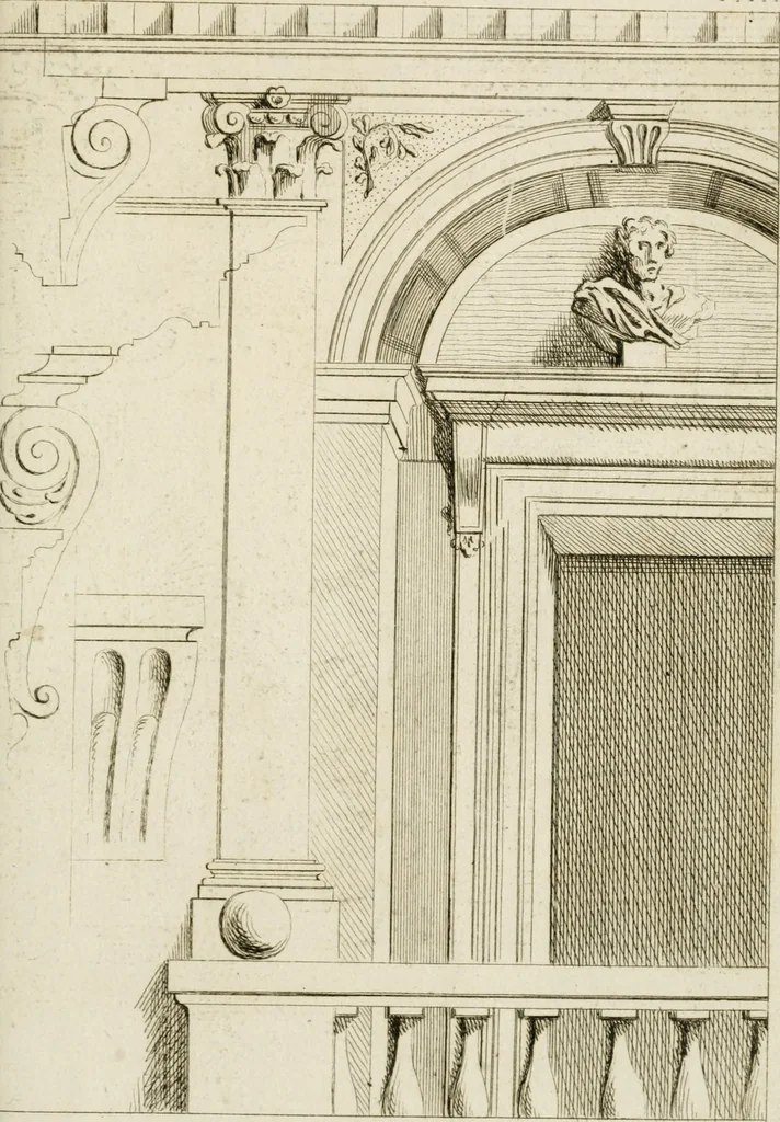 An illustration from Livre de fragments d'architectures, recüeilis et dessinés à Rome d'après les plus beaux monuments, 1720, leaf 162