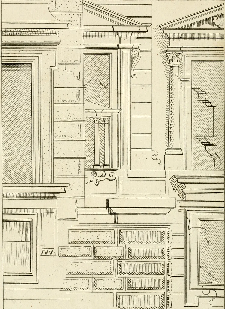 An illustration from Livre de fragments d'architectures, recüeilis et dessinés à Rome d'après les plus beaux monuments, 1720, leaf 163