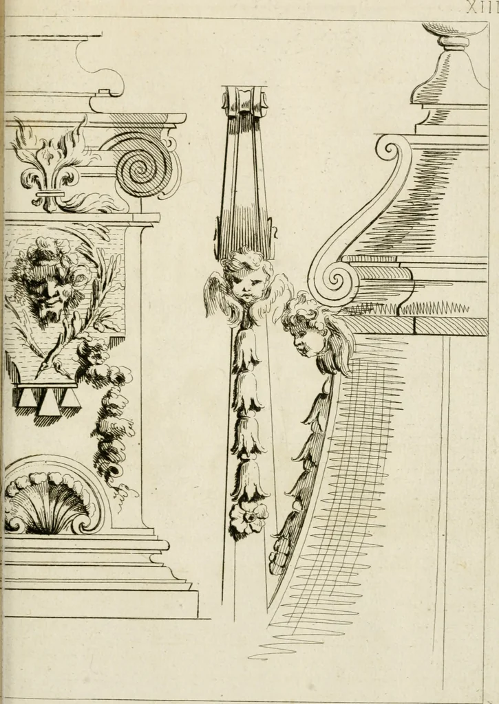 An illustration from Livre de fragments d'architectures, recüeilis et dessinés à Rome d'après les plus beaux monuments, 1720, leaf 164