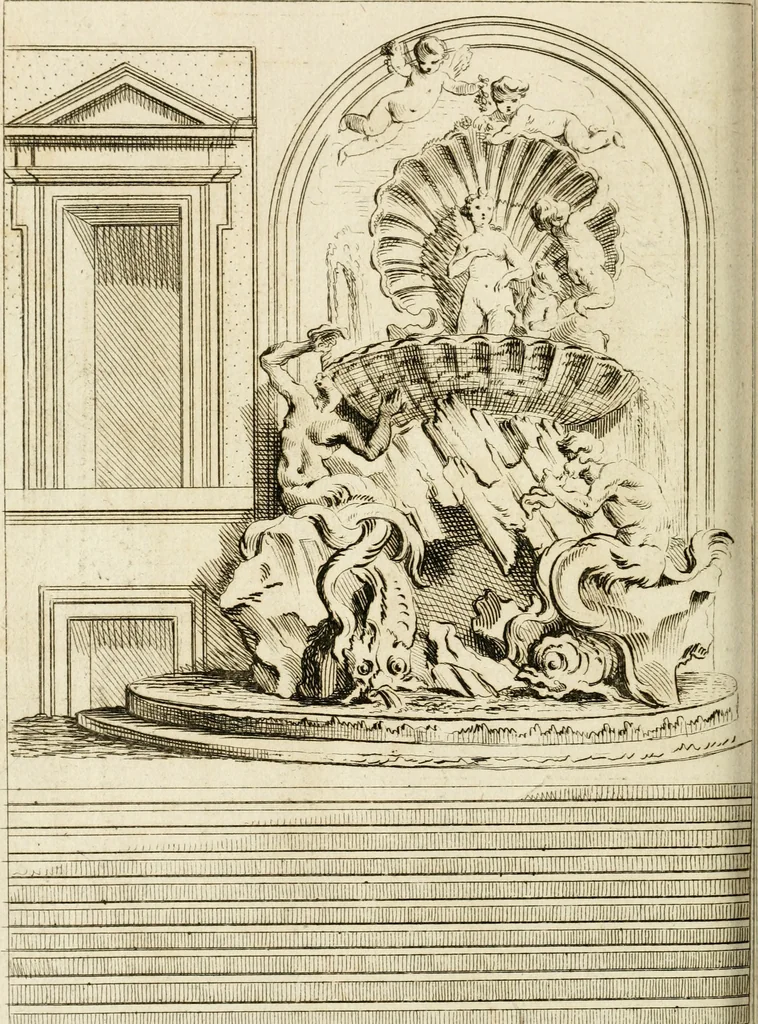 An illustration from Livre de fragments d'architectures, recüeilis et dessinés à Rome d'après les plus beaux monuments, 1720, leaf 165