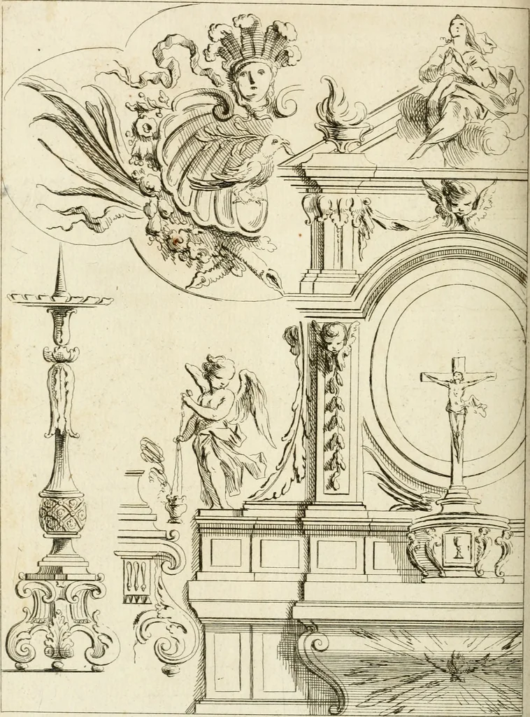 An illustration from Livre de fragments d'architectures, recüeilis et dessinés à Rome d'après les plus beaux monuments, 1720, leaf 171