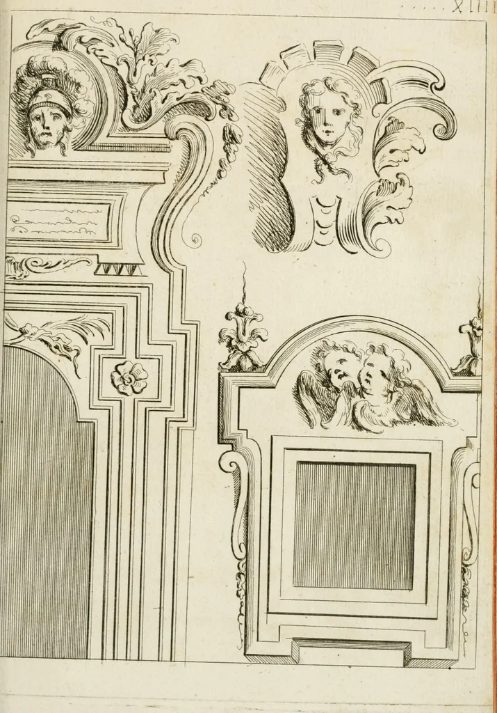 An illustration from Livre de fragments d'architectures, recüeilis et dessinés à Rome d'après les plus beaux monuments, 1720, leaf 172