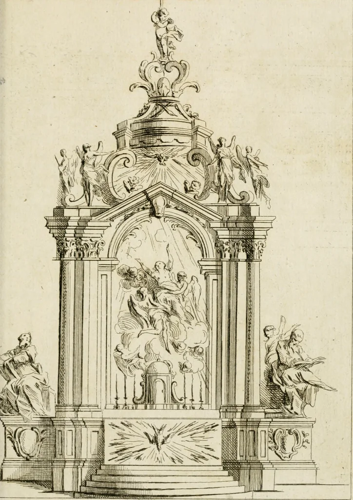 An illustration from Livre de fragments d'architectures, recüeilis et dessinés à Rome d'après les plus beaux monuments, 1720, leaf 174