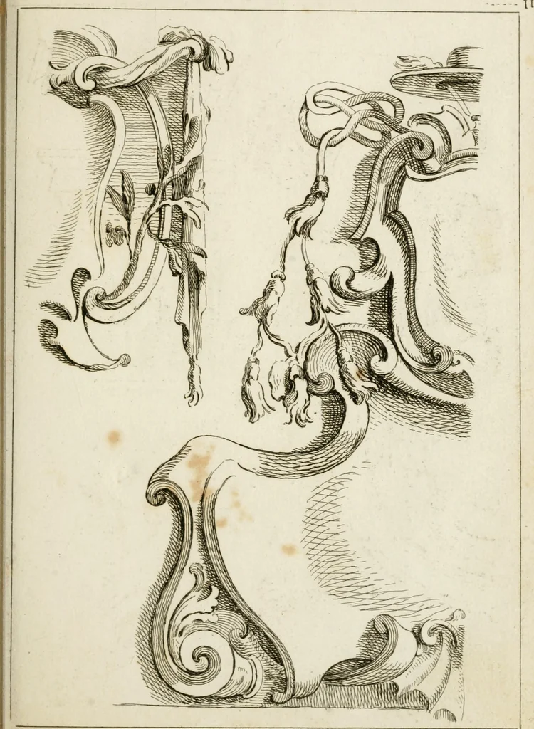 An illustration from Livre de fragments d'architectures, recüeilis et dessinés à Rome d'après les plus beaux monuments, 1720, leaf 28