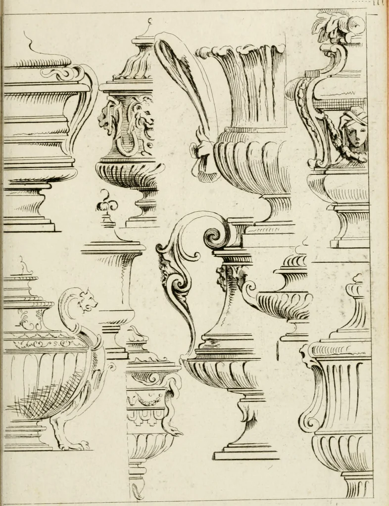 An illustration from Livre de fragments d'architectures, recüeilis et dessinés à Rome d'après les plus beaux monuments, 1720, leaf 40