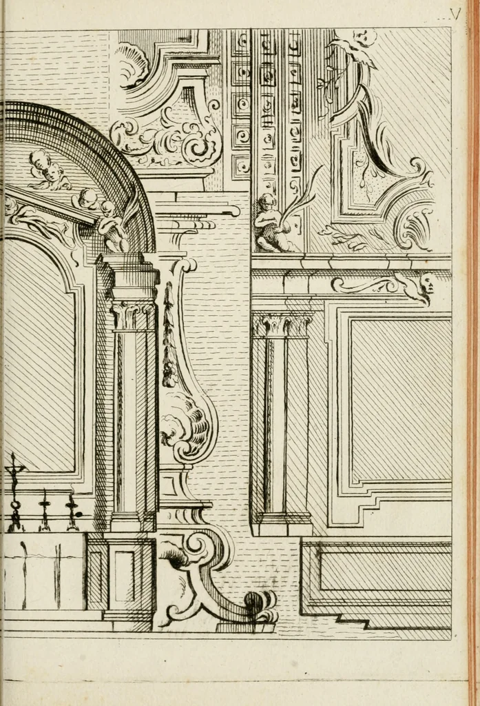 An illustration from Livre de fragments d'architectures, recüeilis et dessinés à Rome d'après les plus beaux monuments, 1720, leaf 60