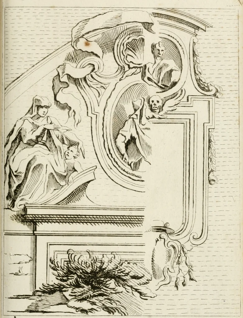 An illustration from Livre de fragments d'architectures, recüeilis et dessinés à Rome d'après les plus beaux monuments, 1720, leaf 64