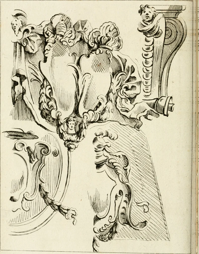 An illustration from Livre de fragments d'architectures, recüeilis et dessinés à Rome d'après les plus beaux monuments, 1720, leaf 67