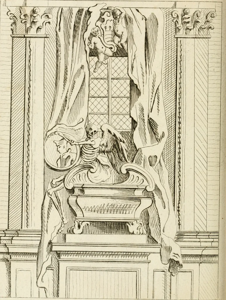 An illustration from Livre de fragments d'architectures, recüeilis et dessinés à Rome d'après les plus beaux monuments, 1720, leaf 75