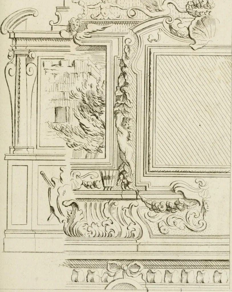 An illustration from Livre de fragments d'architectures, recüeilis et dessinés à Rome d'après les plus beaux monuments, 1720, leaf 78