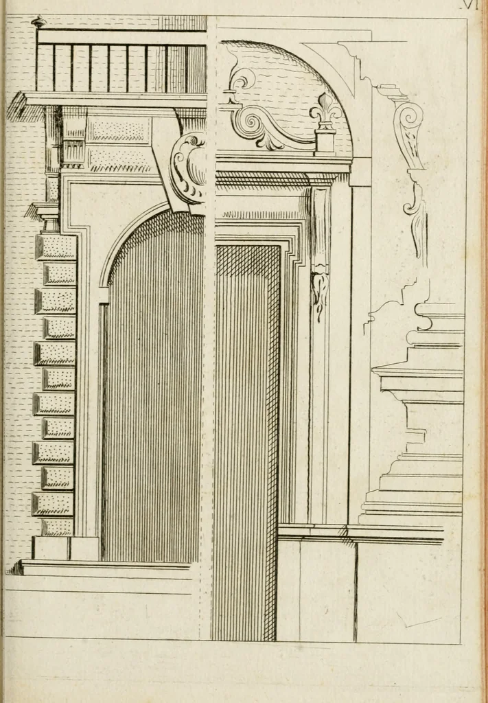 An illustration from Livre de fragments d'architectures, recüeilis et dessinés à Rome d'après les plus beaux monuments, 1720, leaf 80