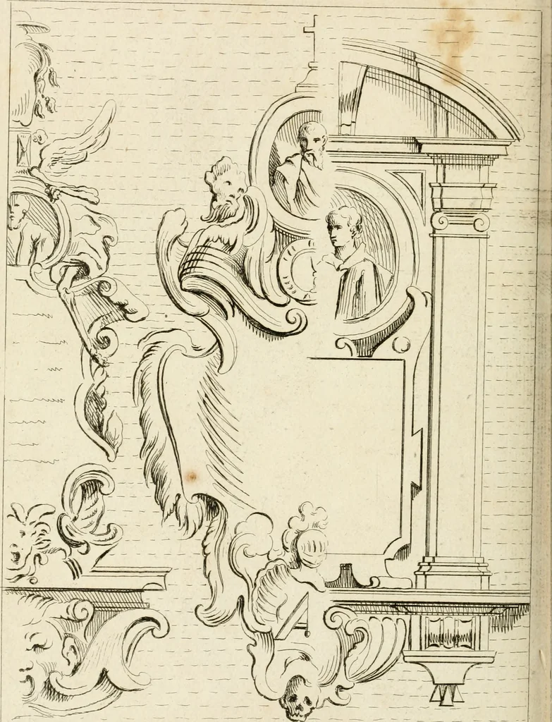 An illustration from Livre de fragments d'architectures, recüeilis et dessinés à Rome d'après les plus beaux monuments, 1720, leaf 93