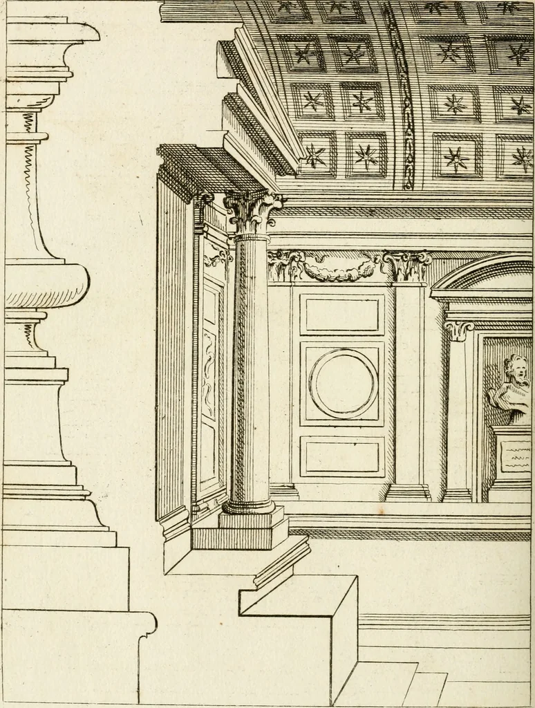 An illustration from Livre de fragments d'architectures, recüeilis et dessinés à Rome d'après les plus beaux monuments, 1720, leaf 99
