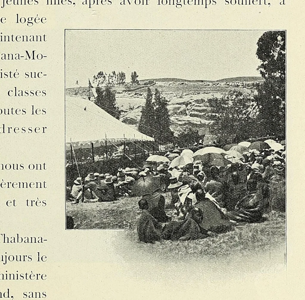 An illustration from Livre d'or de la mission du Lessouto. Soixante-quinze ans de l'histoire d'une tribu Sud-Africaine, 1833-1908, 1912, leaf 623