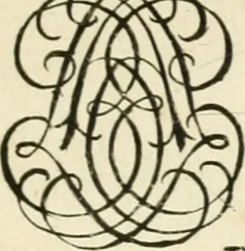An illustration from Livre nouveau et utile pour toutes sortes d'artistes, et particulierement pour les orfevres, les orlogeurs, les peintres, les graveurs, les brodeurs, &c. : contenant quatre alphabets de chiffres fleuronnez au premier trait avec quantite de devises, d'emblemes et de noeuds d'amour : avec une table exacte pour trouver en général tous les noms et surnoms entrelassez, 1690, leaf 142