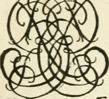 An illustration from Livre nouveau et utile pour toutes sortes d'artistes, et particulierement pour les orfevres, les orlogeurs, les peintres, les graveurs, les brodeurs, &c. : contenant quatre alphabets de chiffres fleuronnez au premier trait avec quantite de devises, d'emblemes et de noeuds d'amour : avec une table exacte pour trouver en général tous les noms et surnoms entrelassez, 1690, leaf 142