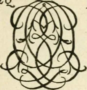 An illustration from Livre nouveau et utile pour toutes sortes d'artistes, et particulierement pour les orfevres, les orlogeurs, les peintres, les graveurs, les brodeurs, &c. : contenant quatre alphabets de chiffres fleuronnez au premier trait avec quantite de devises, d'emblemes et de noeuds d'amour : avec une table exacte pour trouver en général tous les noms et surnoms entrelassez, 1690, leaf 158