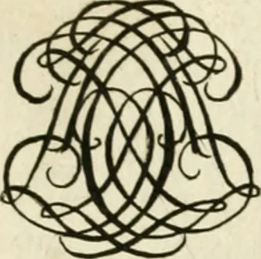 An illustration from Livre nouveau et utile pour toutes sortes d'artistes, et particulierement pour les orfevres, les orlogeurs, les peintres, les graveurs, les brodeurs, &c. : contenant quatre alphabets de chiffres fleuronnez au premier trait avec quantite de devises, d'emblemes et de noeuds d'amour : avec une table exacte pour trouver en général tous les noms et surnoms entrelassez, 1690, leaf 166
