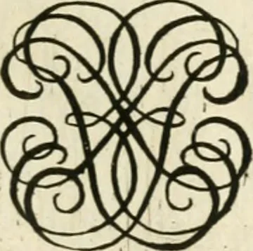 An illustration from Livre nouveau et utile pour toutes sortes d'artistes, et particulierement pour les orfevres, les orlogeurs, les peintres, les graveurs, les brodeurs, &c. : contenant quatre alphabets de chiffres fleuronnez au premier trait avec quantite de devises, d'emblemes et de noeuds d'amour : avec une table exacte pour trouver en général tous les noms et surnoms entrelassez, 1690, leaf 166