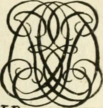 An illustration from Livre nouveau et utile pour toutes sortes d'artistes, et particulierement pour les orfevres, les orlogeurs, les peintres, les graveurs, les brodeurs, &c. : contenant quatre alphabets de chiffres fleuronnez au premier trait avec quantite de devises, d'emblemes et de noeuds d'amour : avec une table exacte pour trouver en général tous les noms et surnoms entrelassez, 1690, leaf 166