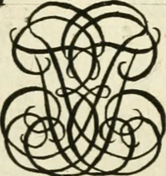 An illustration from Livre nouveau et utile pour toutes sortes d'artistes, et particulierement pour les orfevres, les orlogeurs, les peintres, les graveurs, les brodeurs, &c. : contenant quatre alphabets de chiffres fleuronnez au premier trait avec quantite de devises, d'emblemes et de noeuds d'amour : avec une table exacte pour trouver en général tous les noms et surnoms entrelassez, 1690, leaf 166