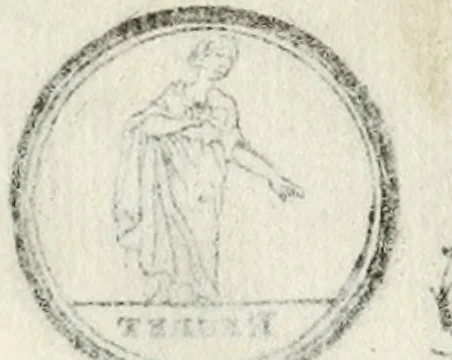 An illustration from Livre nouveau et utile pour toutes sortes d'artistes, et particulierement pour les orfevres, les orlogeurs, les peintres, les graveurs, les brodeurs, &c. : contenant quatre alphabets de chiffres fleuronnez au premier trait avec quantite de devises, d'emblemes et de noeuds d'amour : avec une table exacte pour trouver en général tous les noms et surnoms entrelassez, 1690, leaf 47