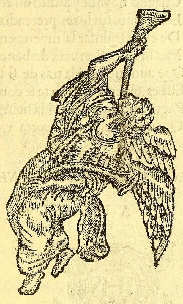 An illustration from Llantos funebres a la sentida, lamentable, temprana, exemplar y maravillosa muerte de la serenissima señora doña Maria Sophia Ysavel de Neoburg reyna de Portugal; : que consagra y dedica a los reales pies de el muy alto y muy poderoso señor Don Pedro II rey de Portugal, &c., 1699, leaf 17