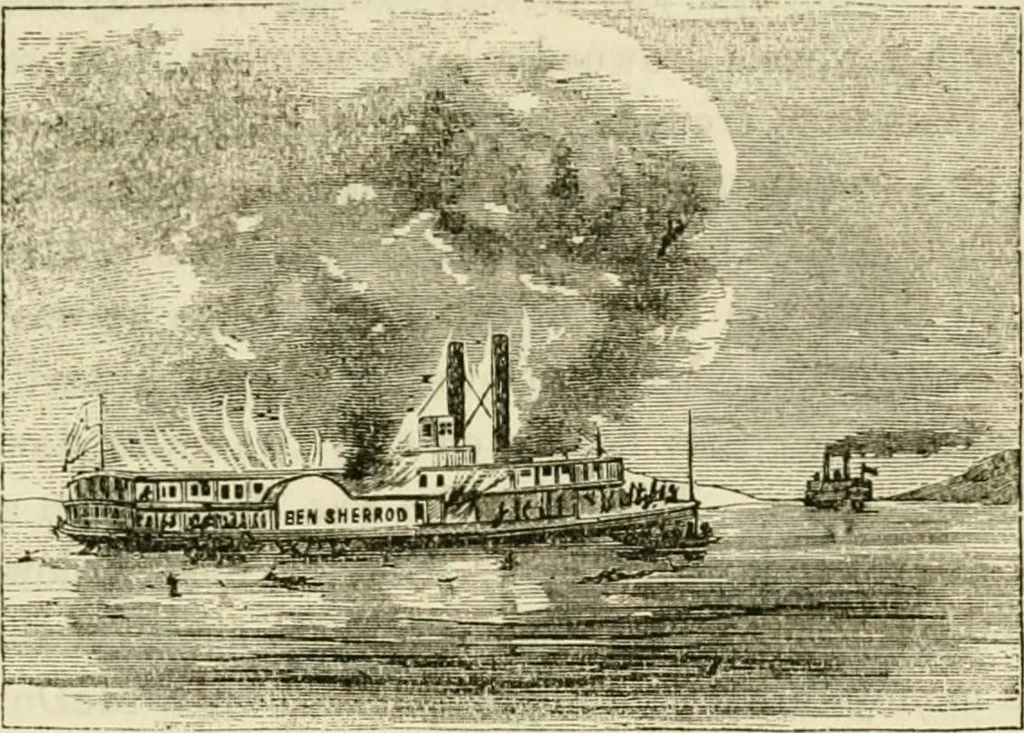 An illustration from Lloyd's steamboat directory, and disasters on the western waters, 1856, leaf 102