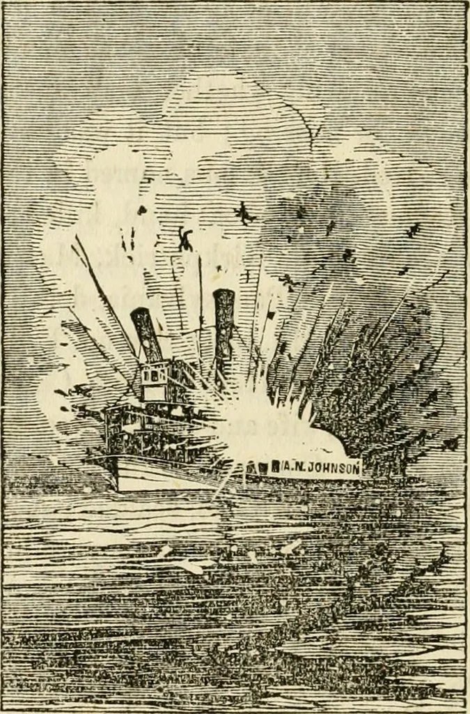 An illustration from Lloyd's steamboat directory, and disasters on the western waters, 1856, leaf 157