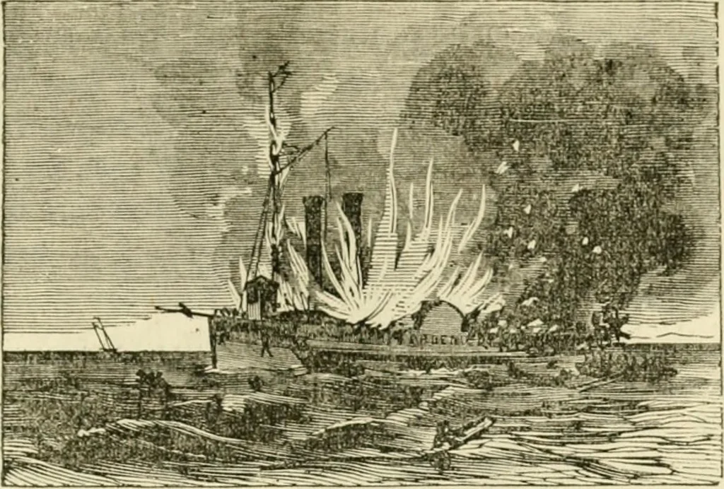 An illustration from Lloyd's steamboat directory, and disasters on the western waters, 1856, leaf 184
