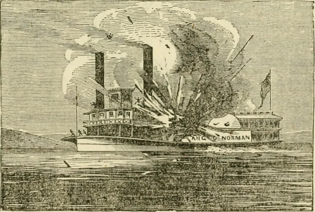 An illustration from Lloyd's steamboat directory, and disasters on the western waters, 1856, leaf 196
