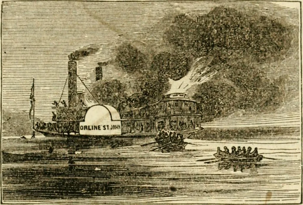 An illustration from Lloyd's steamboat directory, and disasters on the western waters, 1856, leaf 214