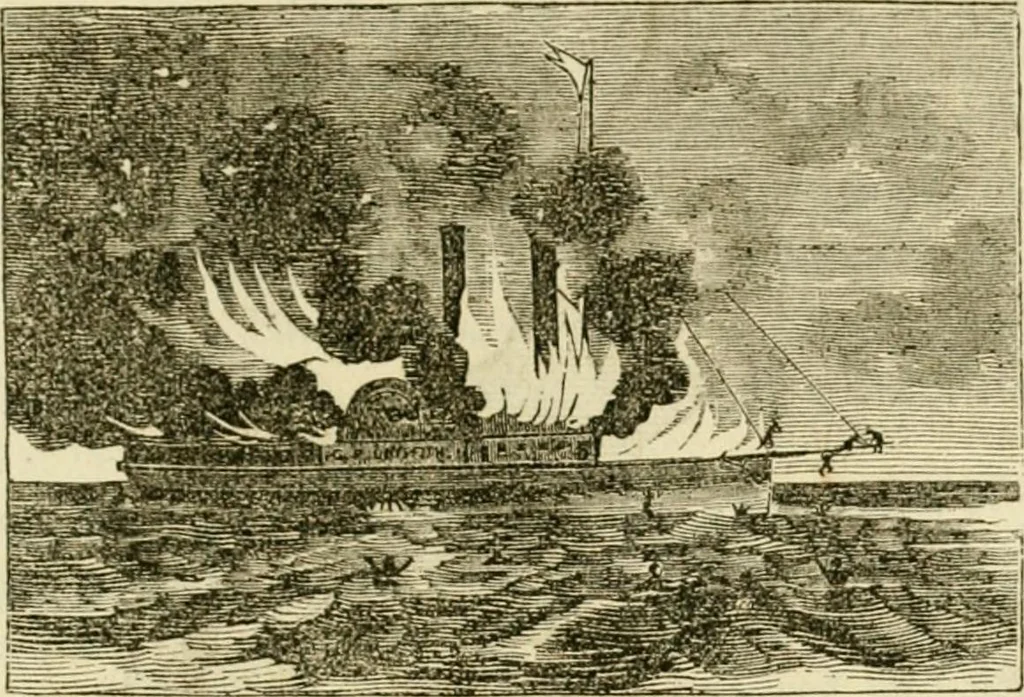 An illustration from Lloyd's steamboat directory, and disasters on the western waters, 1856, leaf 268