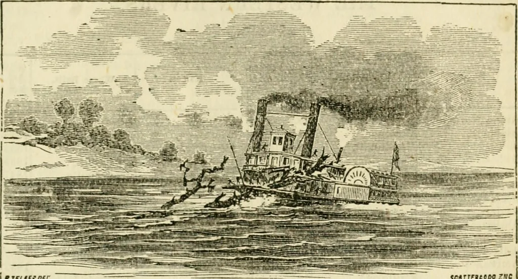An illustration from Lloyd's steamboat directory, and disasters on the western waters, 1856, leaf 284