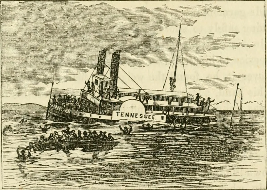 An illustration from Lloyd's steamboat directory, and disasters on the western waters, 1856, leaf 66