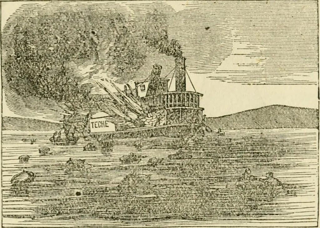 An illustration from Lloyd's steamboat directory, and disasters on the western waters, 1856, leaf 70